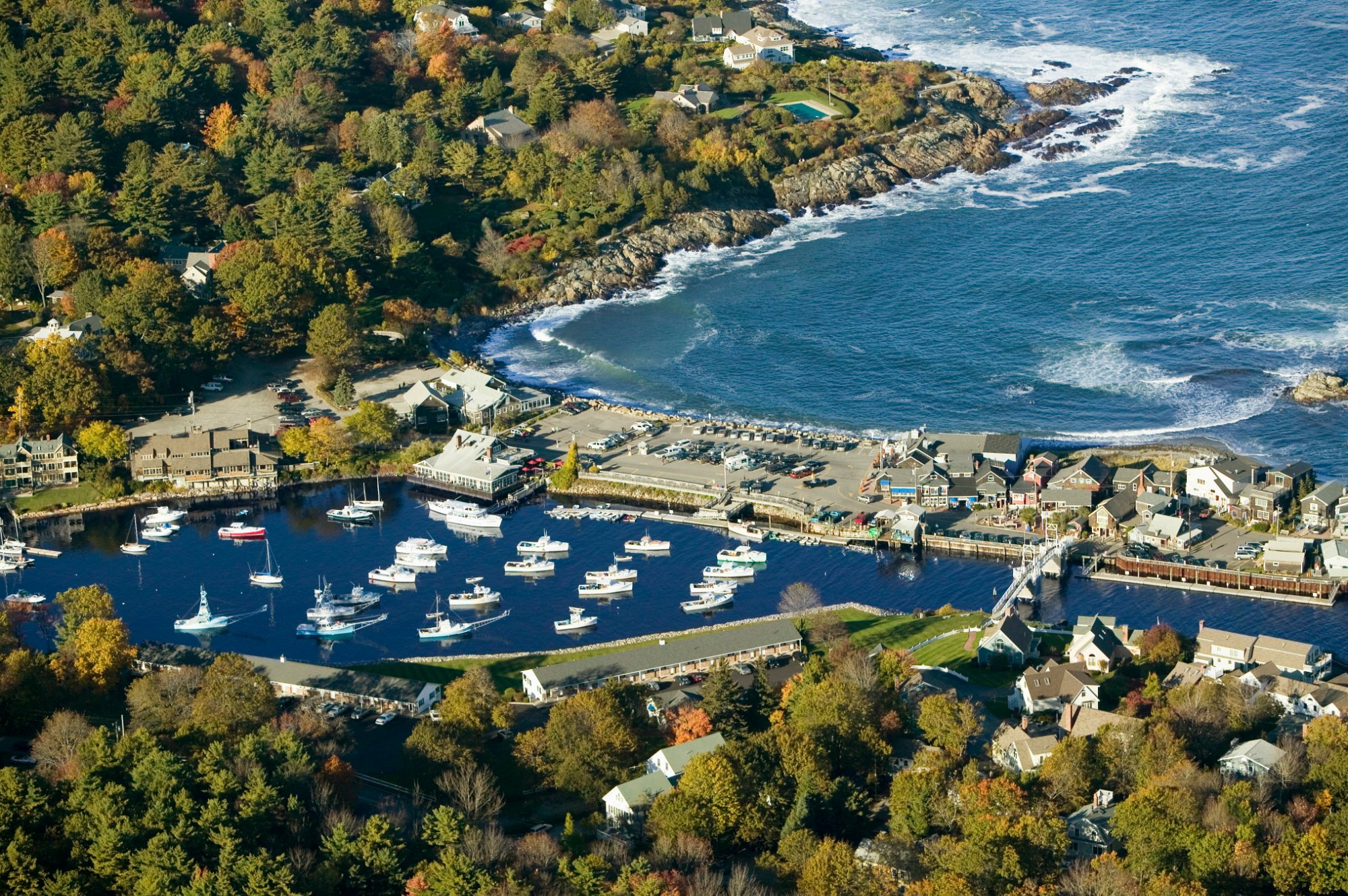 Aerial view of Perkins Cove Ogunquit Maine